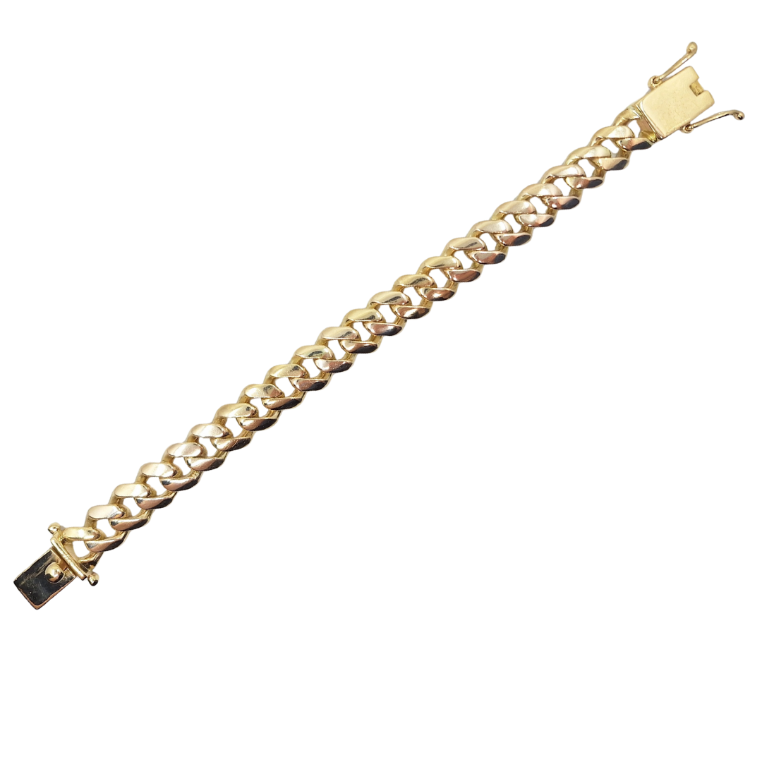 9ct Yellow Gold Cuban Link Bracelet 8"