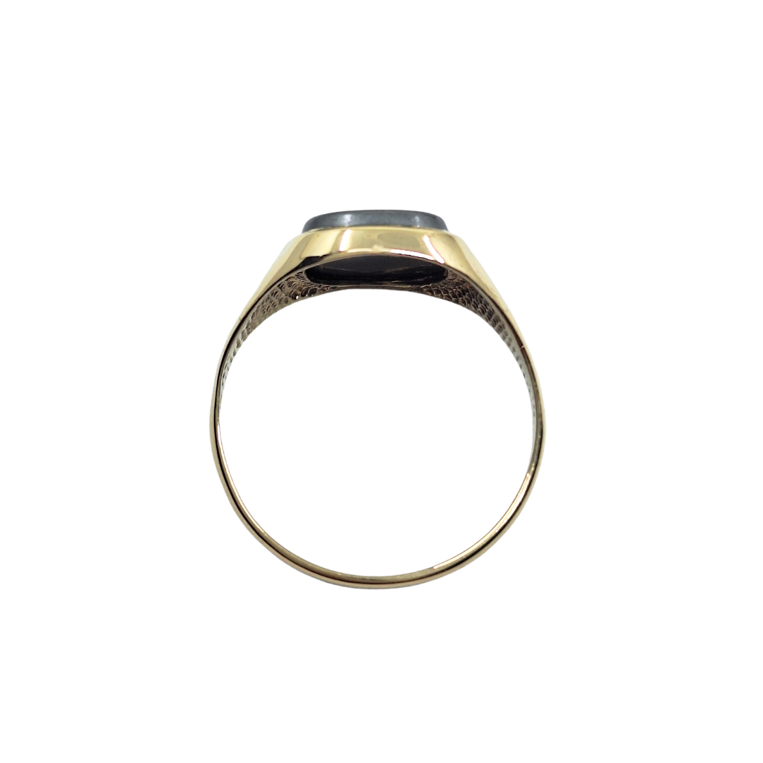 9ct Yellow Gold Haematite Signet Ring