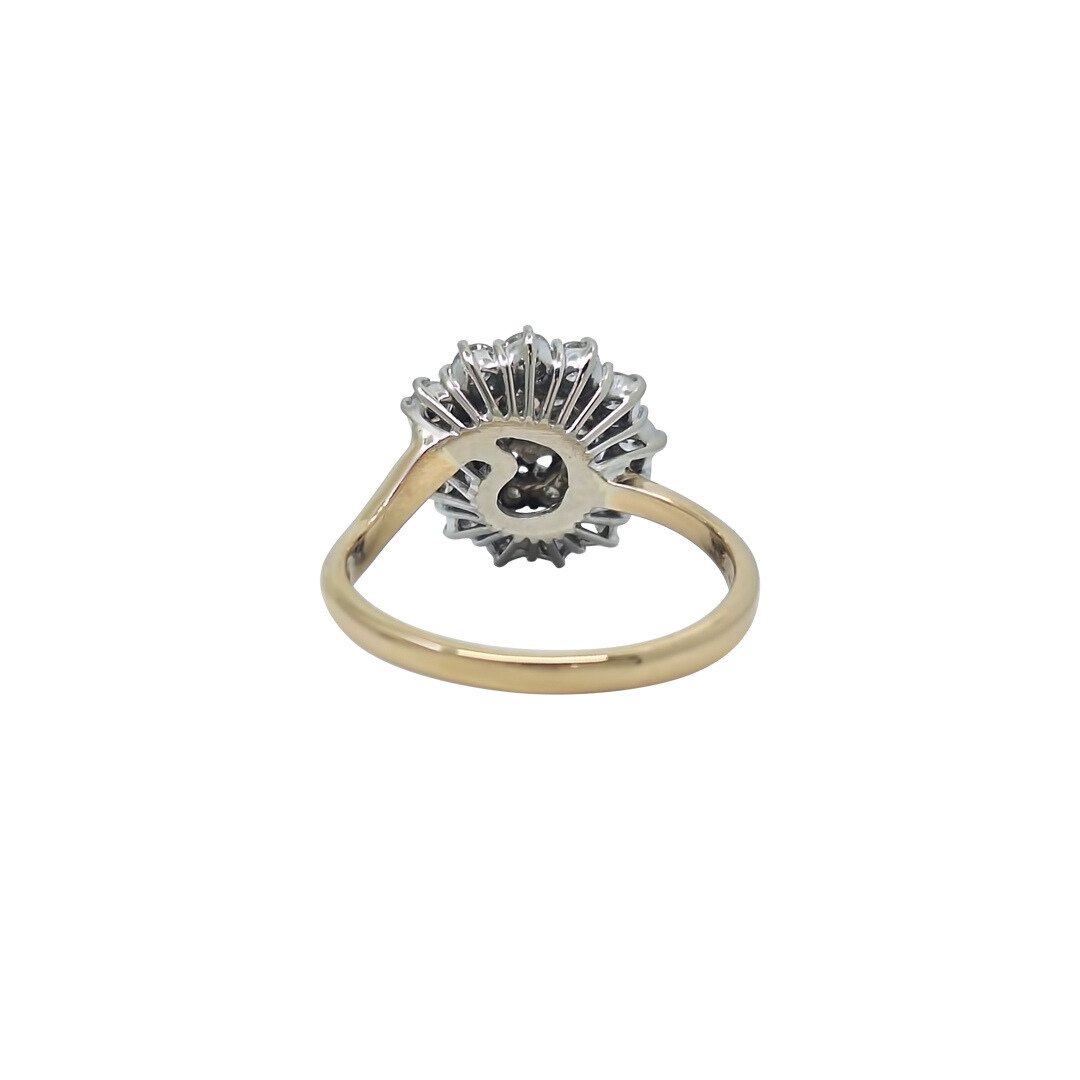 14ct Yellow Gold Diamond Cluster Ring 0.75ct
