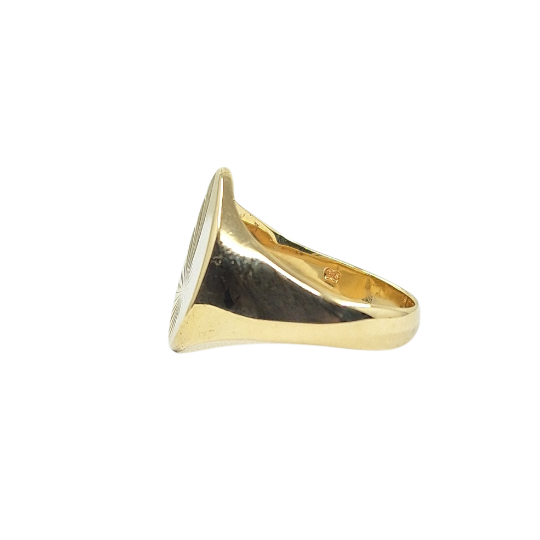 9ct Yellow Gold Engraved Signet Ring