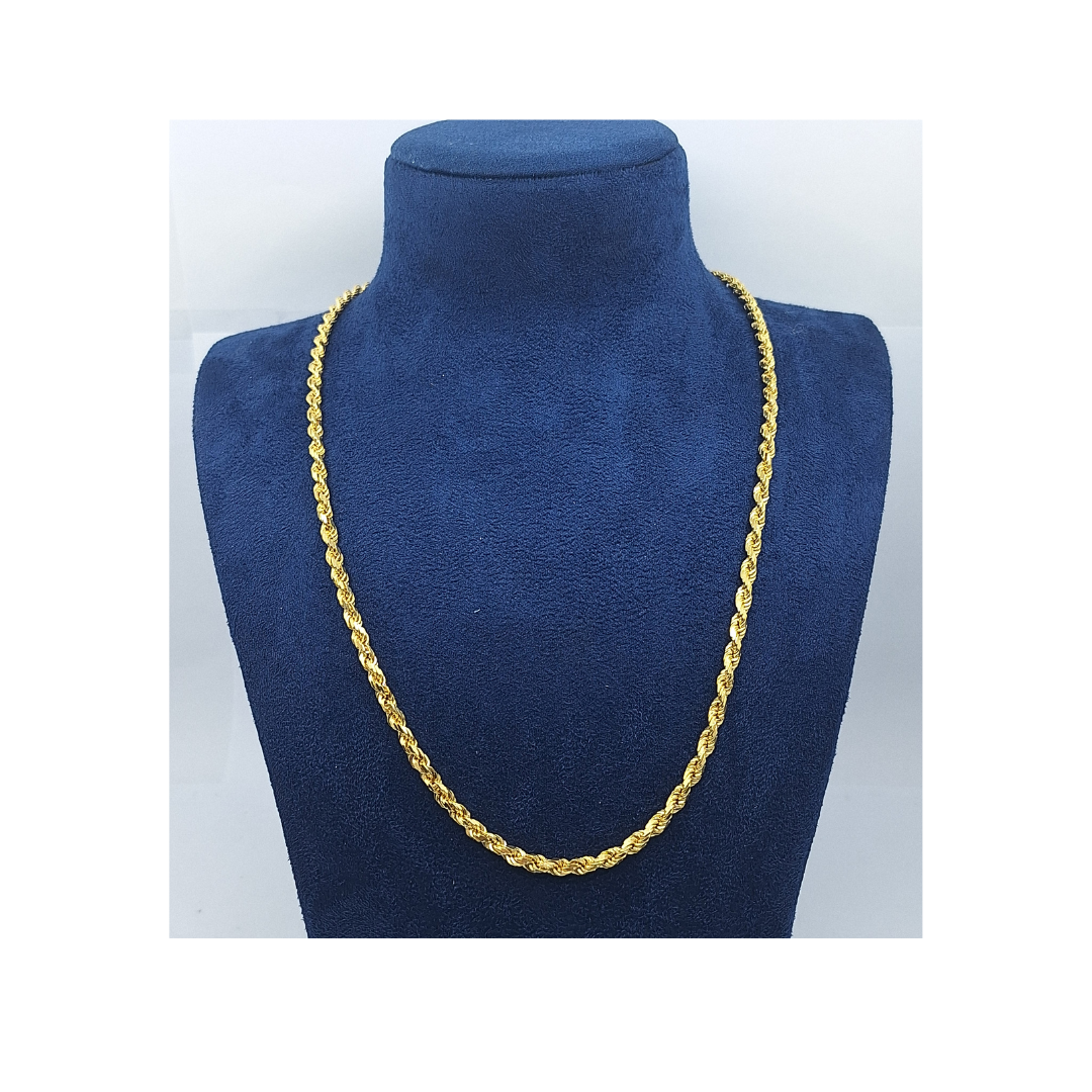 9ct Yellow Gold Solid Rope Chain 24"