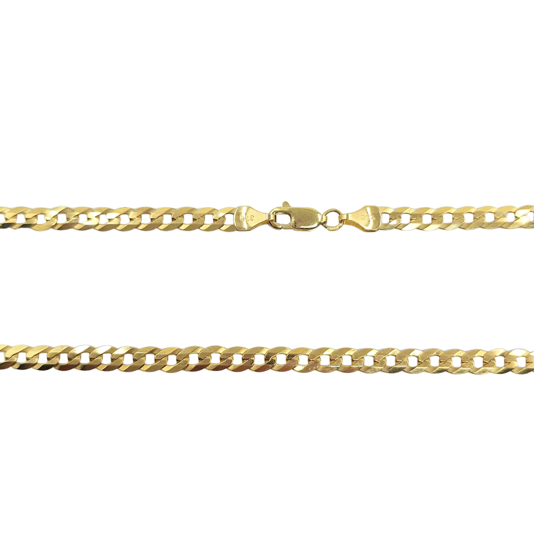 9ct Yellow Gold Solid Curb Chain 20"