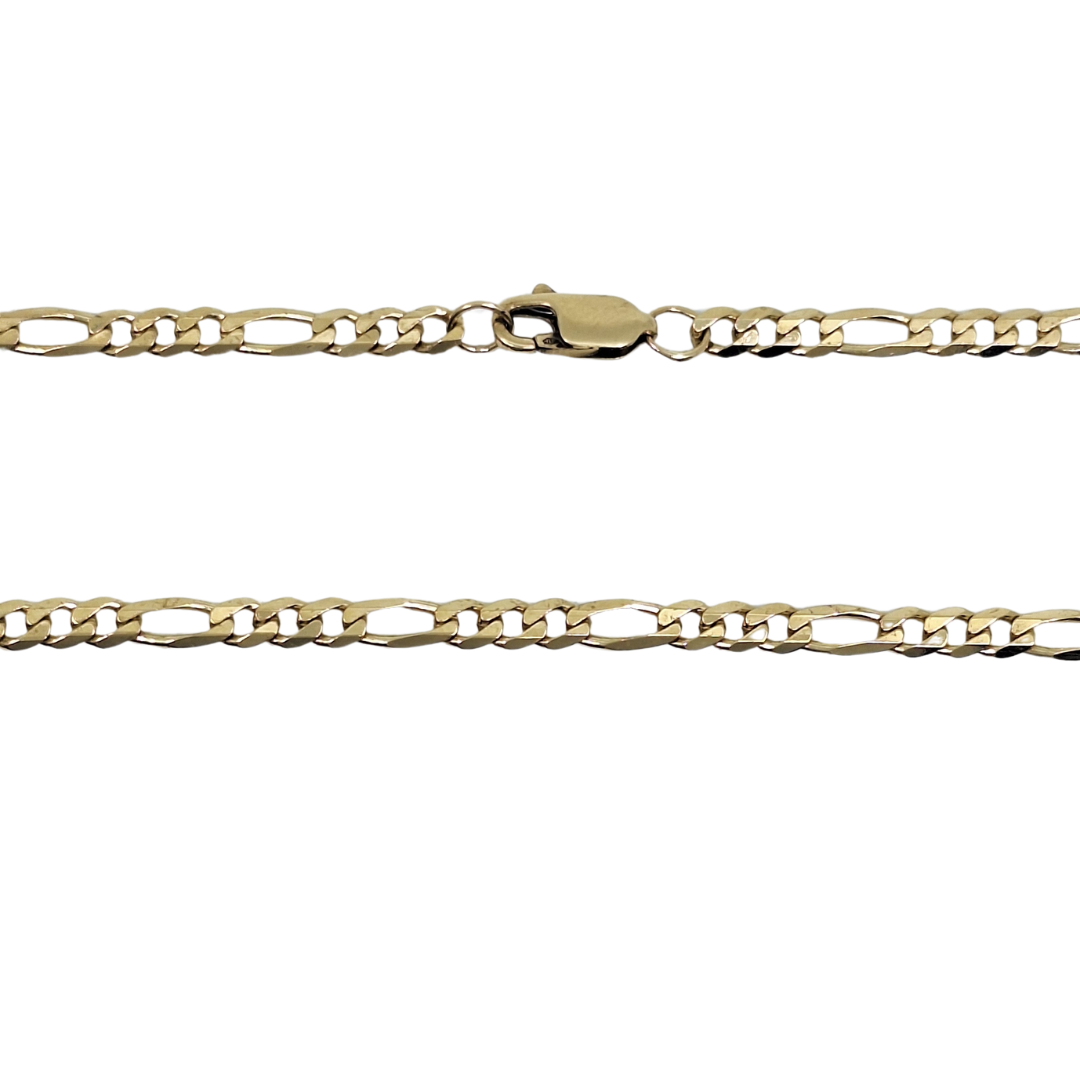 9ct Yellow Gold Figaro Chain 22"