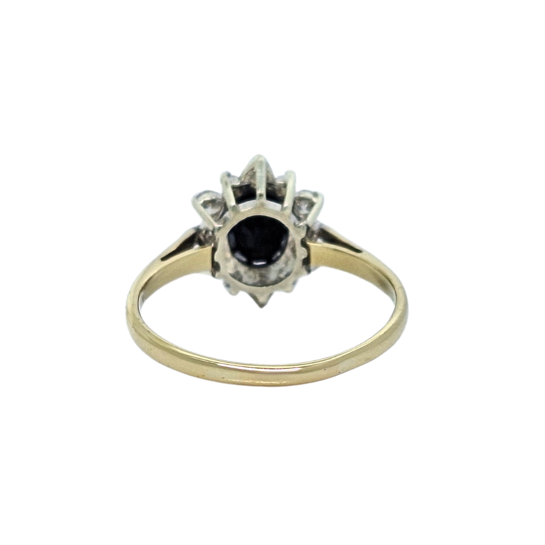 9ct Yellow Gold Sapphire & Diamond Ring