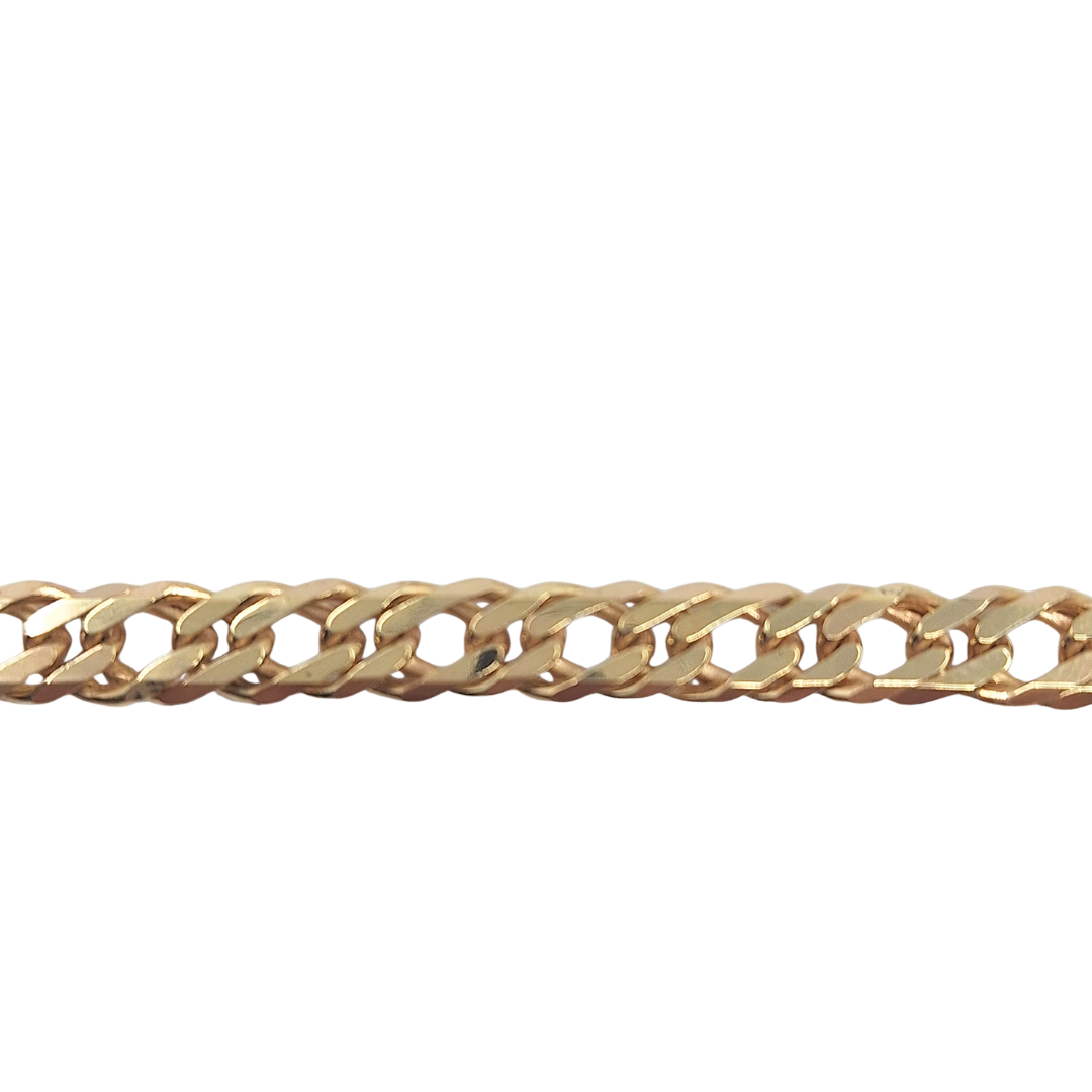 9ct Yellow Gold Double Curb Bracelet 8.5"