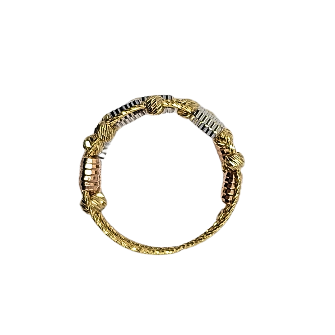 18ct Gold Bi Colour 4 Row Ring