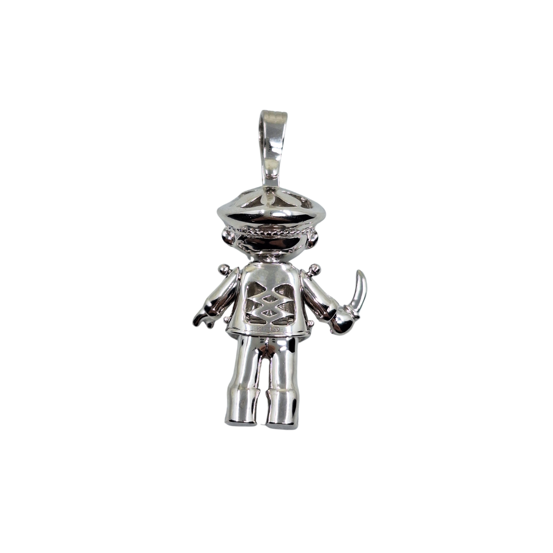 Silver Cubic Zirconia Pirate Pendant