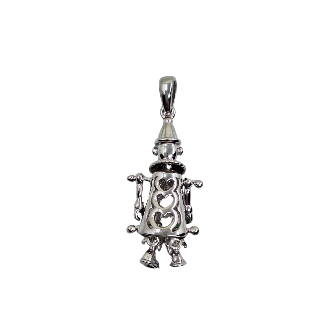 Silver Cubic Zirconia Clown Pendant