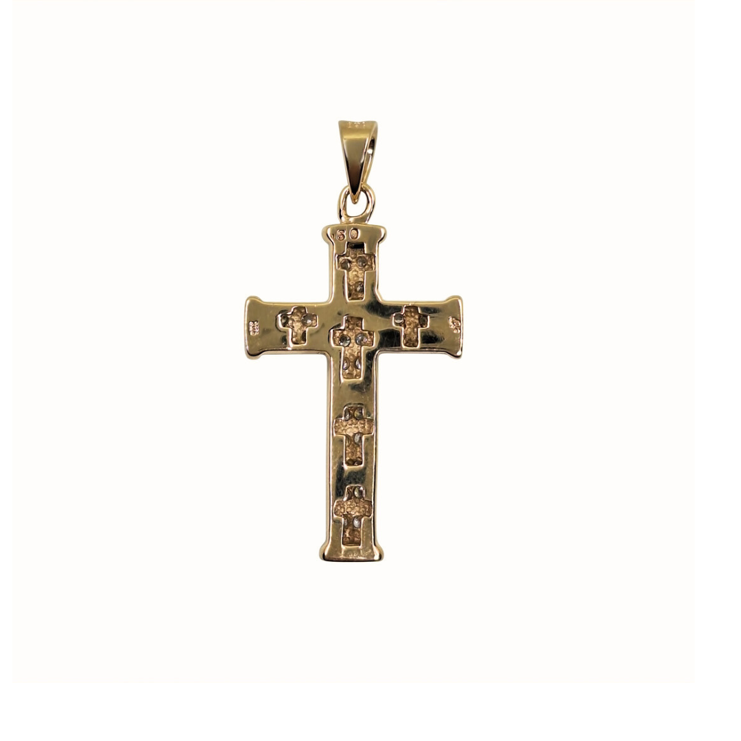 9ct Yellow Gold Diamond Cross Pendant 0.50ct