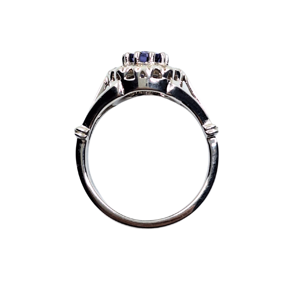 18ct White Gold Tanzanite & Diamond Cluster Ring