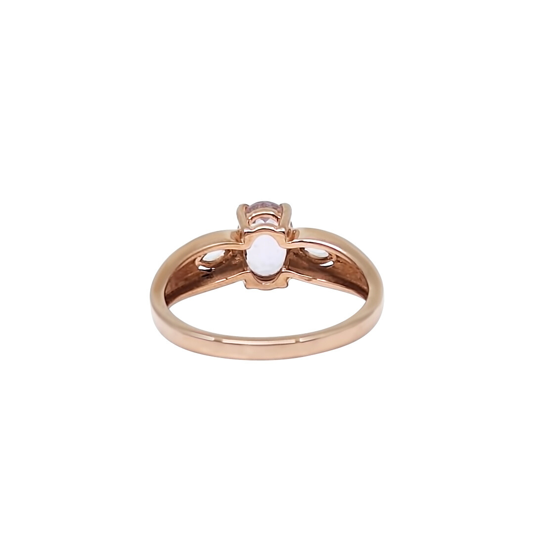 9ct Rose Gold Kunzite & Zircon Ring 1.30ct