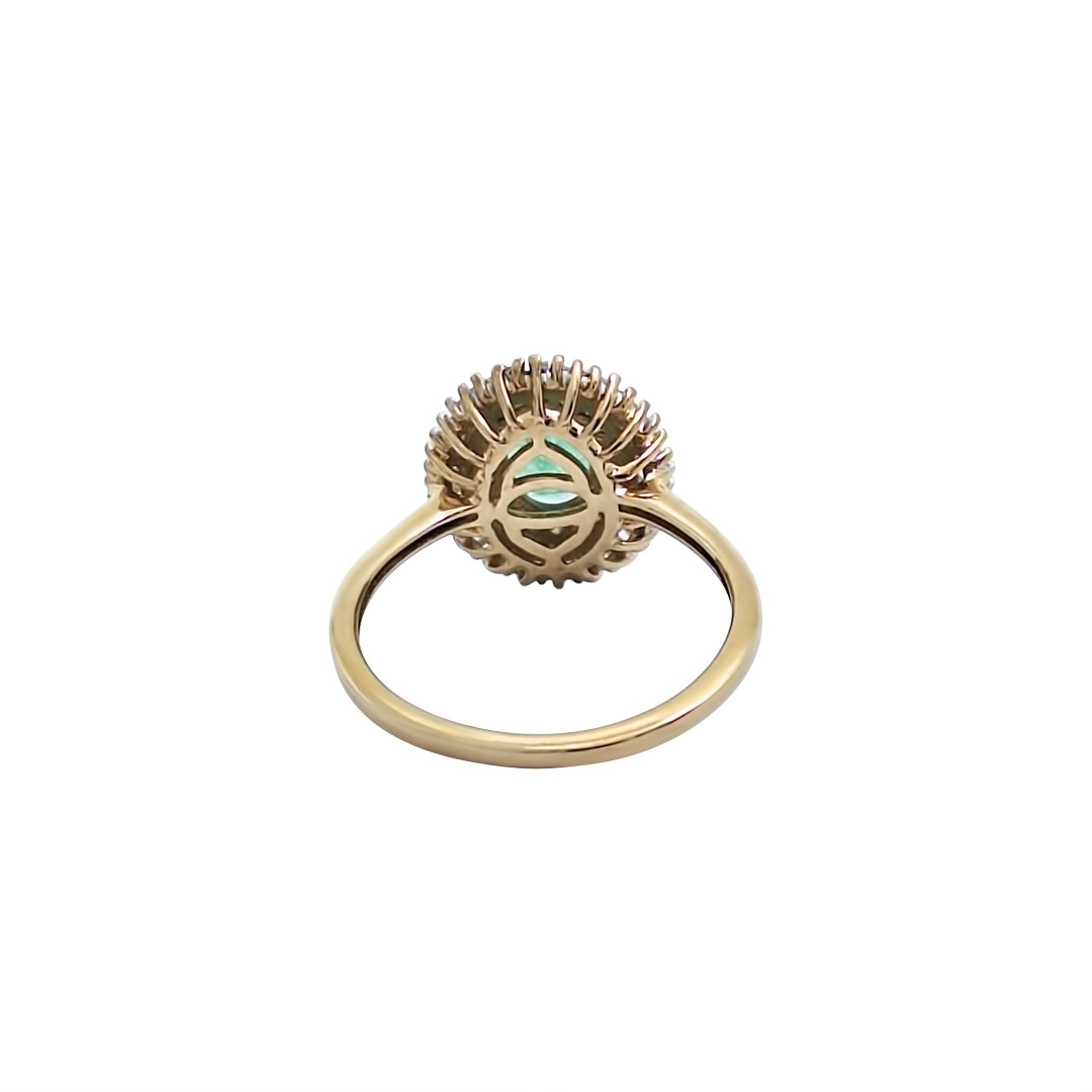 9ct Yellow Gold Emerald & Diamond Ring 1.00ct