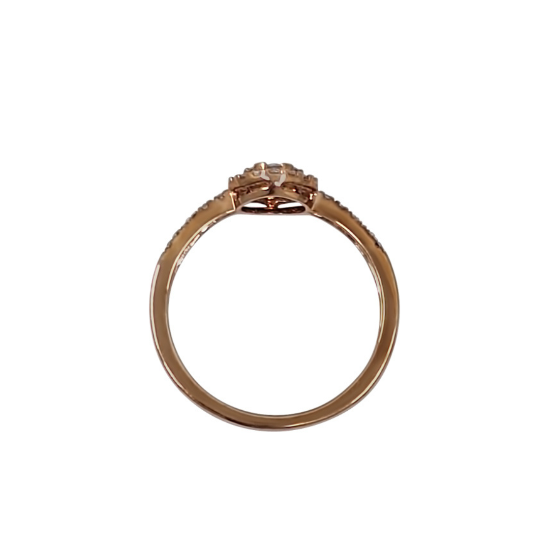 9ct Rose Gold Pink Diamond Cluster Ring 0.25ct