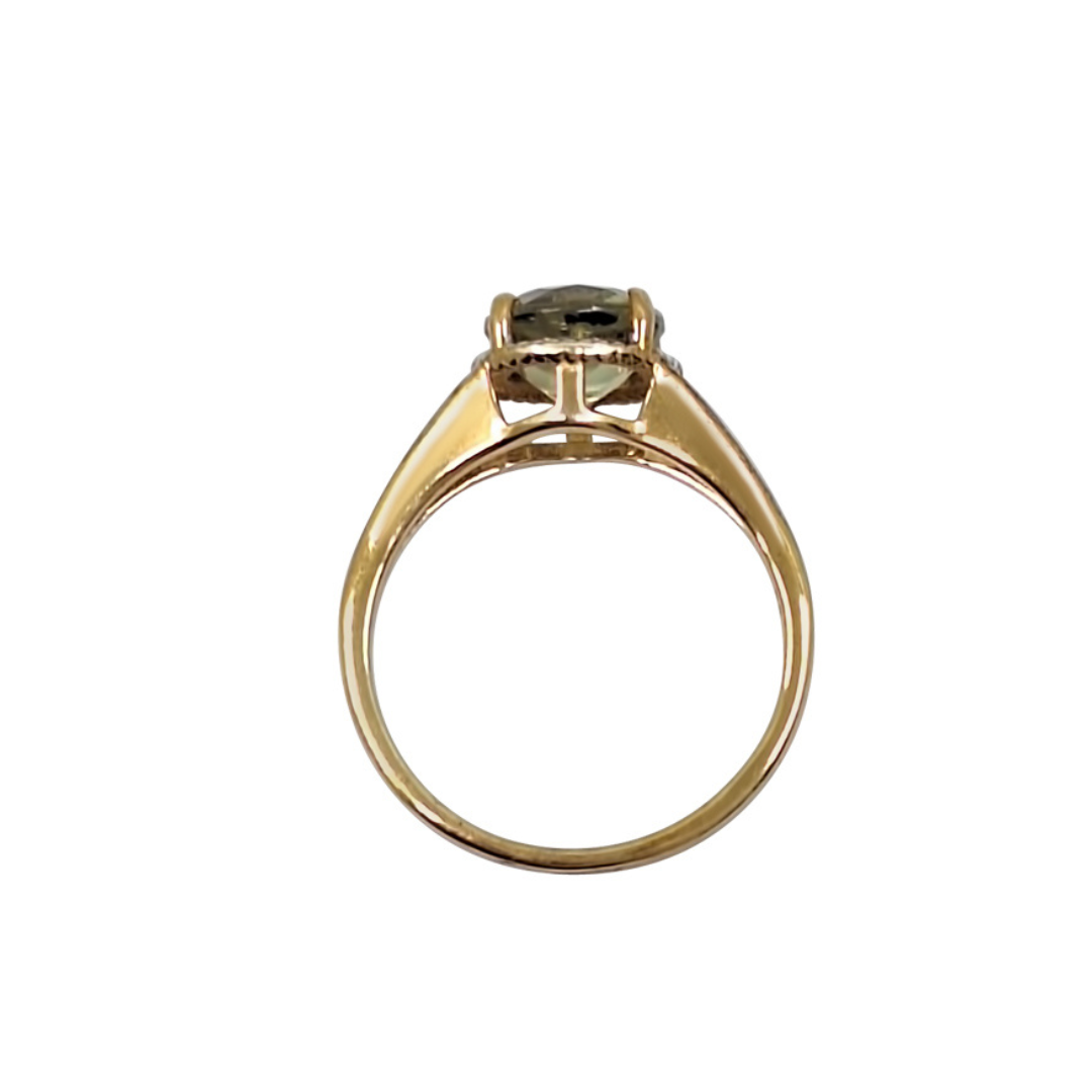 9ct Yellow Gold Csarite Solitaire Ring