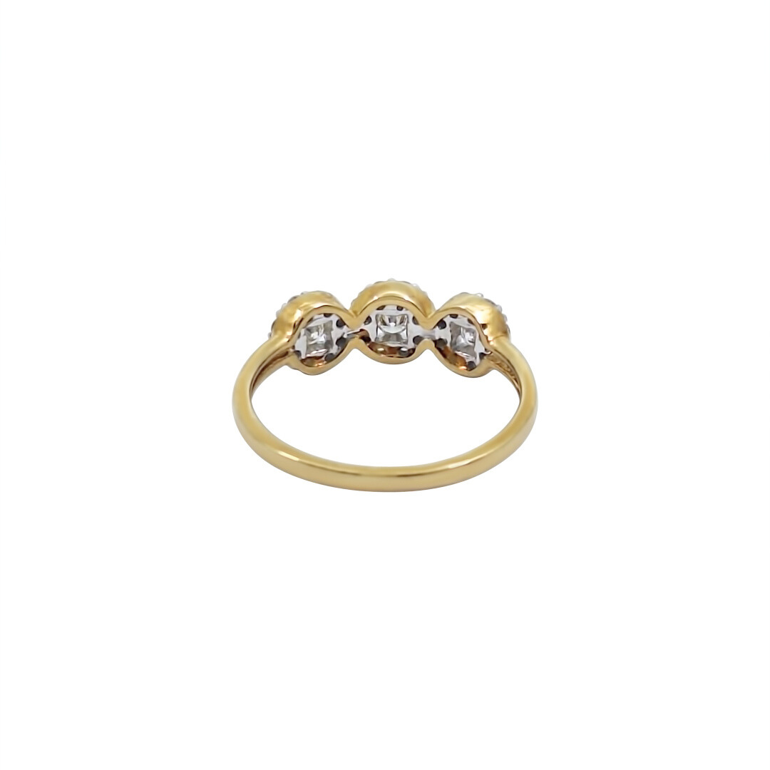 9ct Yellow Gold Illusion Set Cluster Ring 0.50ct