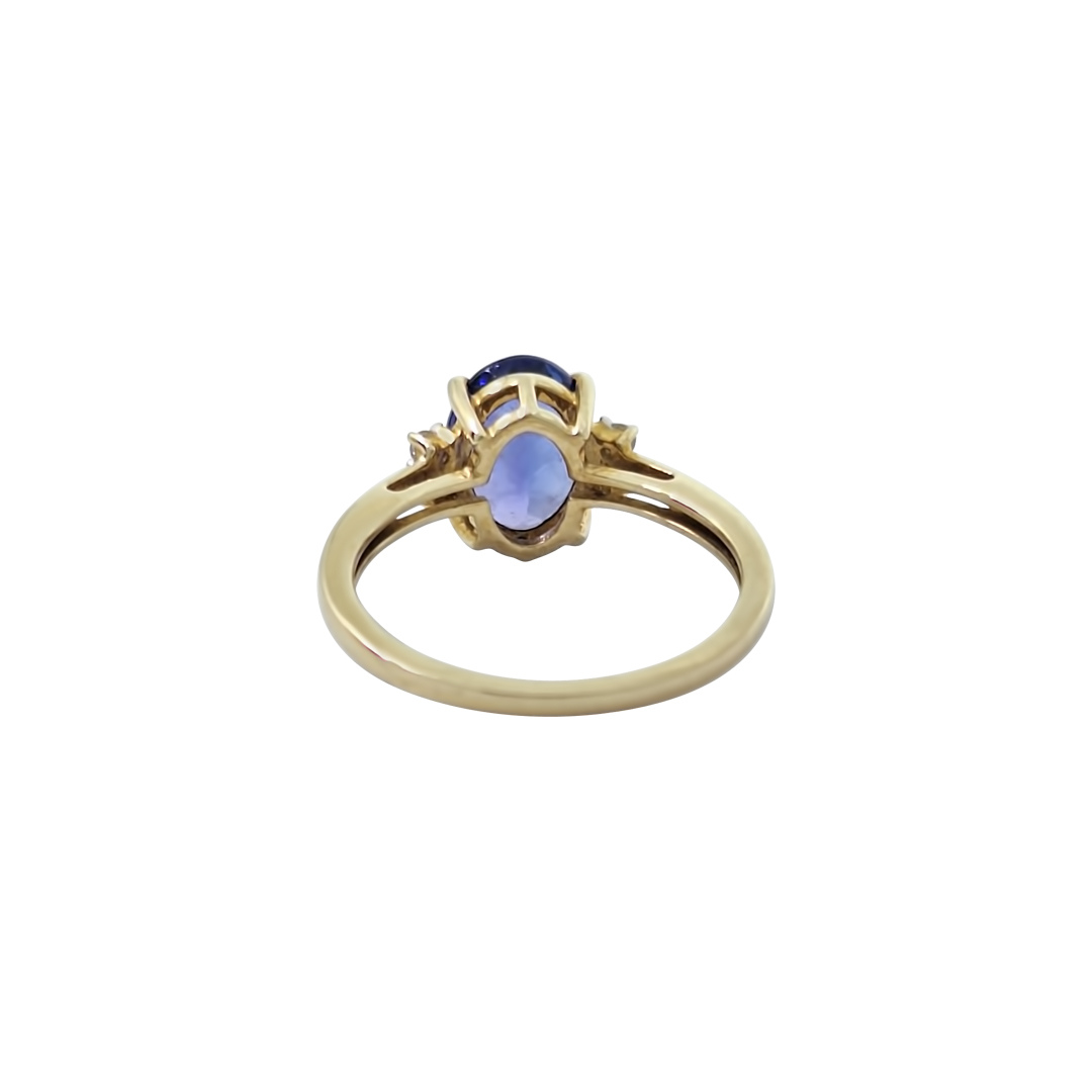 9ct Yellow Gold Tanzanite & Zircon Ring