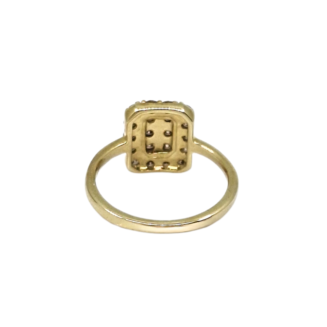 9ct Yellow Gold Champagne Diamond Cluster Ring 0.50ct