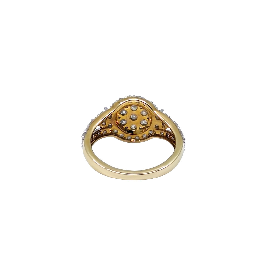 9ct Yellow Gold Diamond Cluster Ring 1.00ct