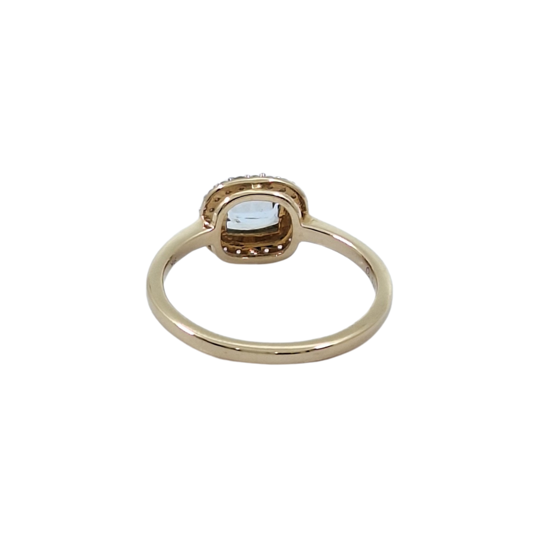 9ct Yellow Gold Santa Maria Aquamarine & Zircon Ring 0.50ct