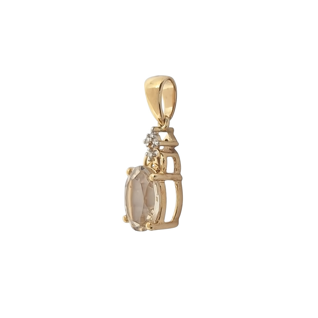 9ct Yellow Gold Champagne Danburite & Diamond
