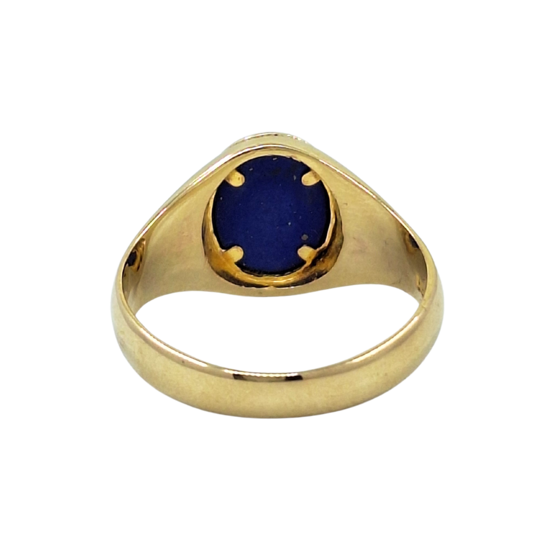 14ct Yellow Gold Lapis Signet Ring