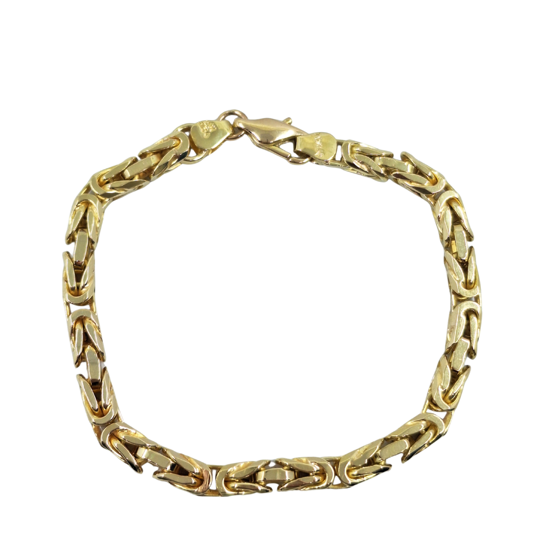 14ct Yellow Gold Byzantine Bracelet 7.5"