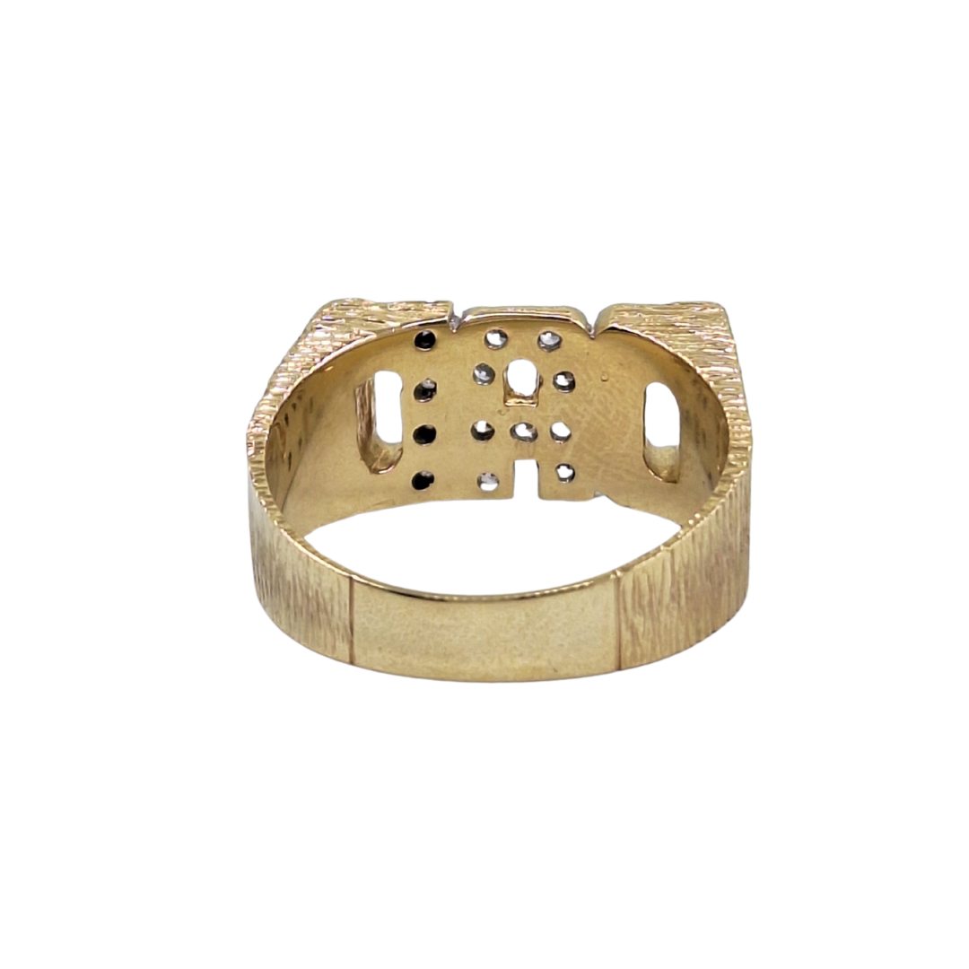 9ct Yellow Gold Cubic Zirconia Dad Ring