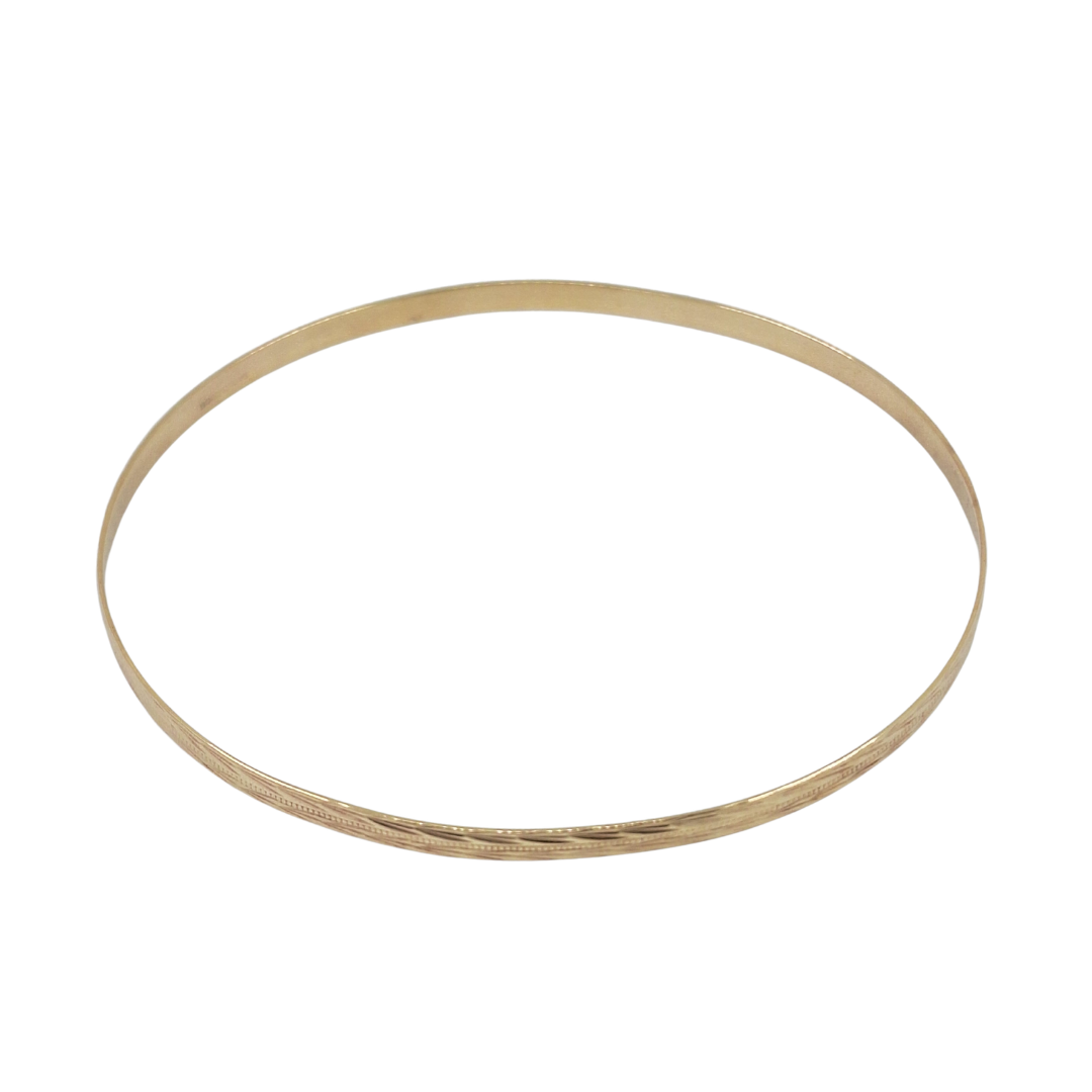 9ct Yellow Gold Patterned Slave Bangle