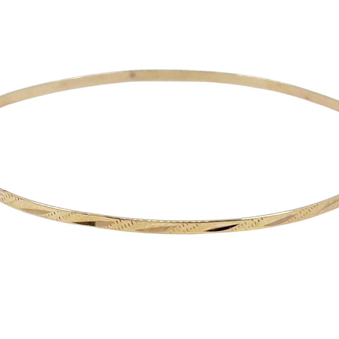 9ct Yellow Gold Patterned Slave Bangle