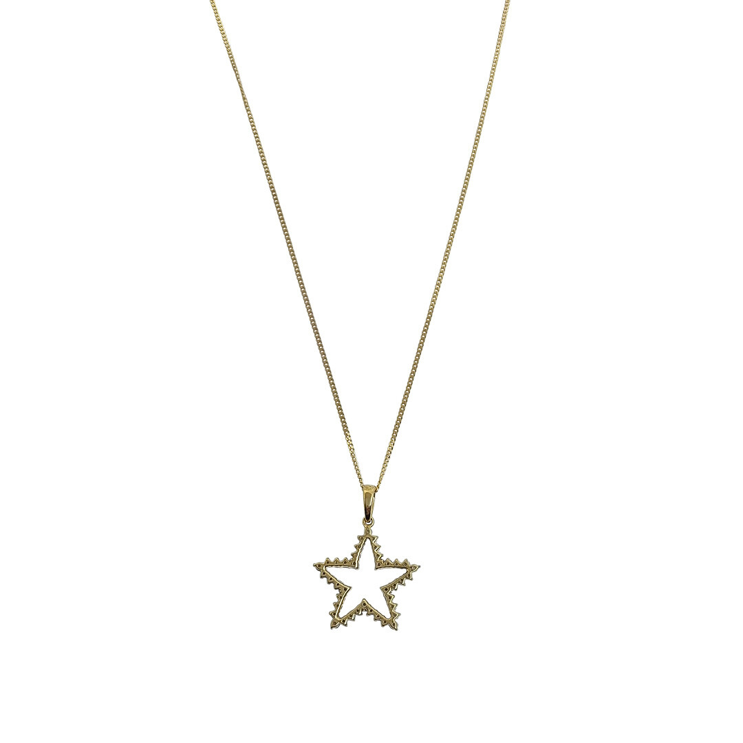 9ct Yellow Gold Diamond Star Pendant 0.50ct