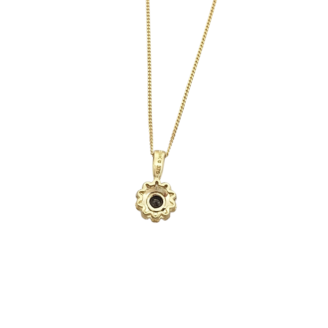 9ct Yellow Gold Black Diamond Pendant 0.58ct
