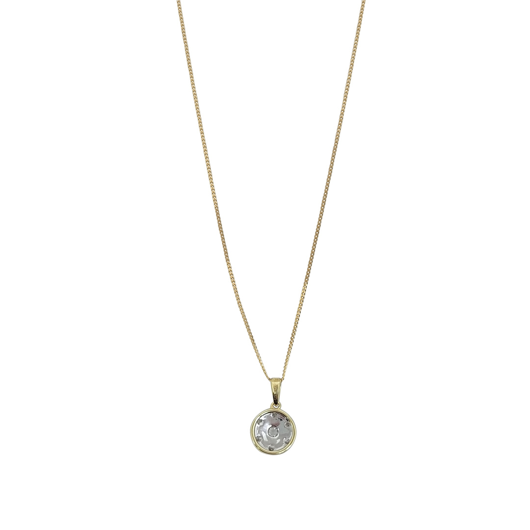 9ct Yellow Gold Diamond Cluster Pendant 0.51ct