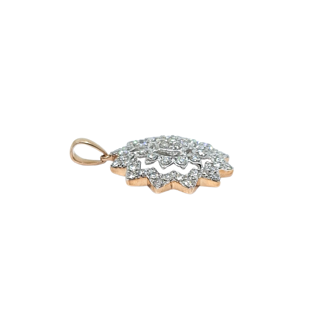 9ct Rose Gold Diamond Cluster Pendant 1.00ct