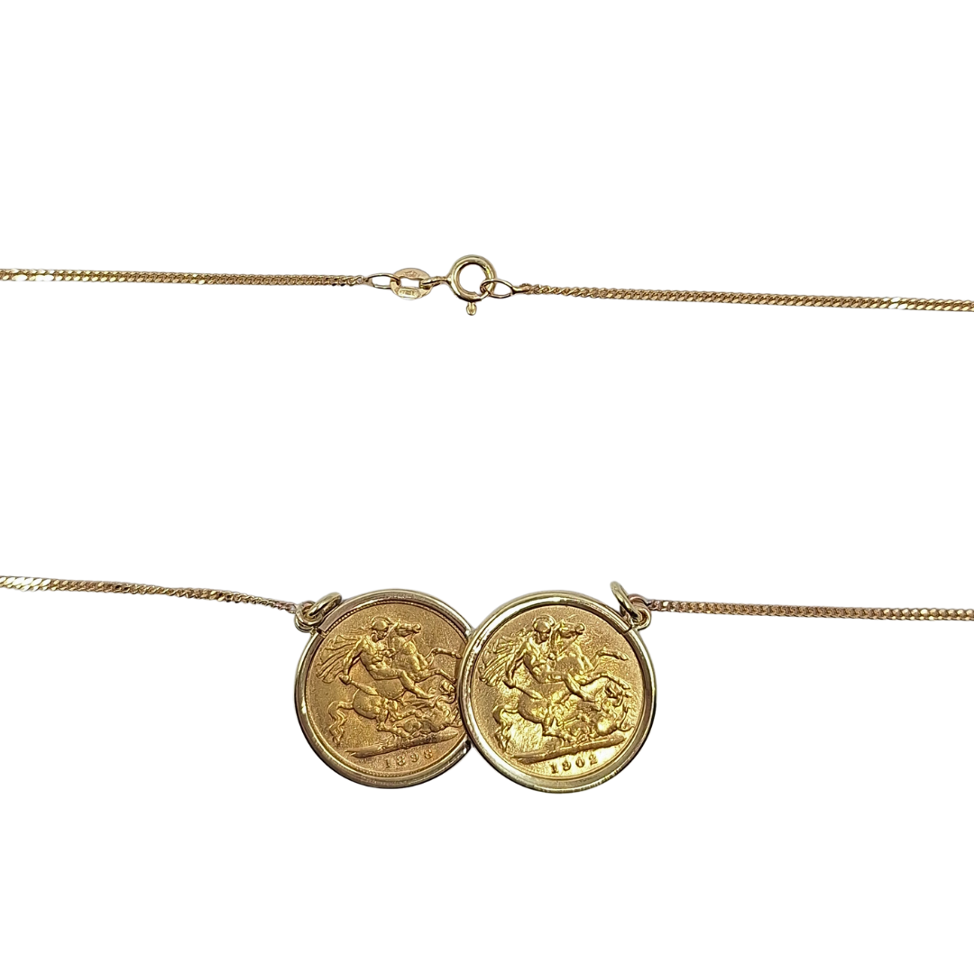 Double Half Sovereign 1898 & 1902 Necklace