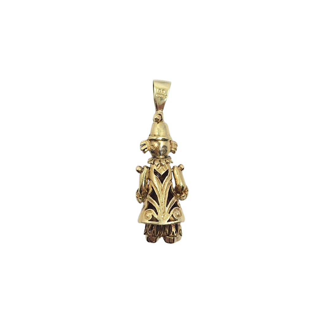 9ct Yellow Gold Clown Pendant