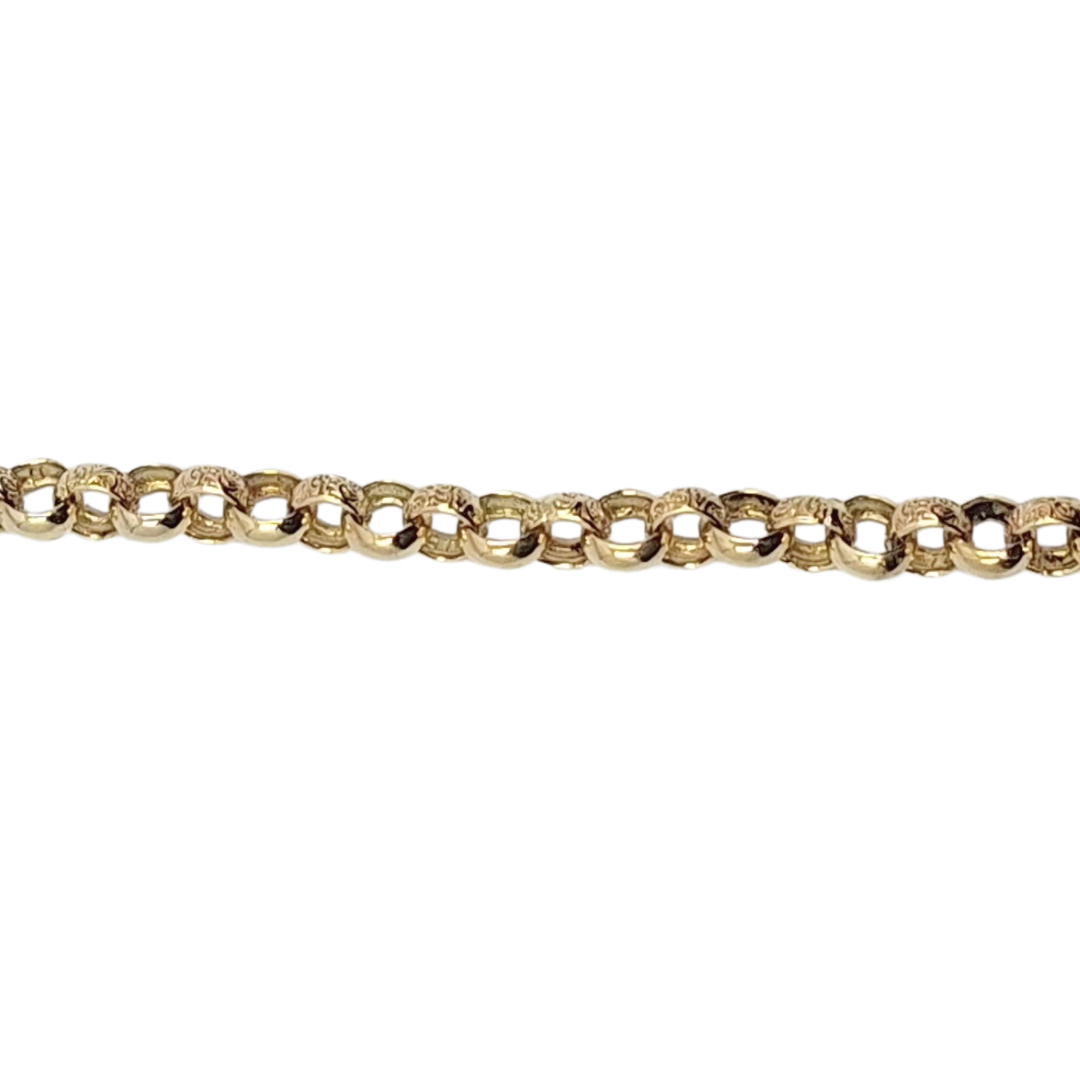 9ct Yellow Gold Patterned Belcher Bracelet 8.5"