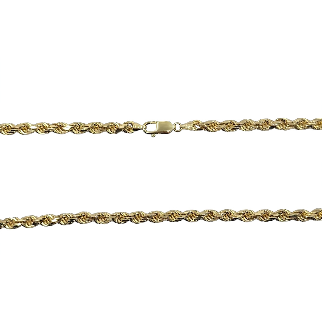 9ct Yellow Gold Solid Rope Chain 28"