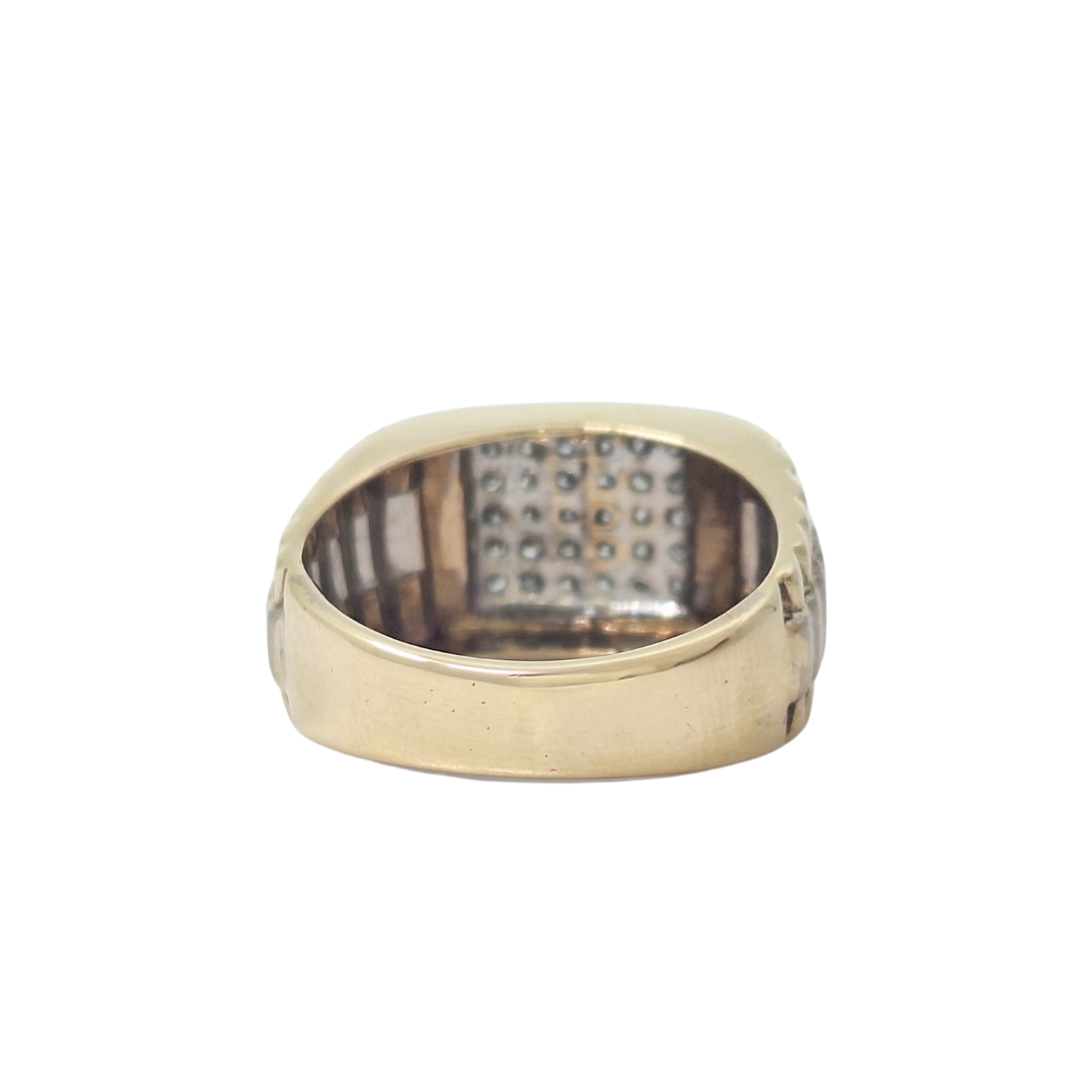 9ct Yellow Gold Diamond Rolex Style Ring 0.50ct