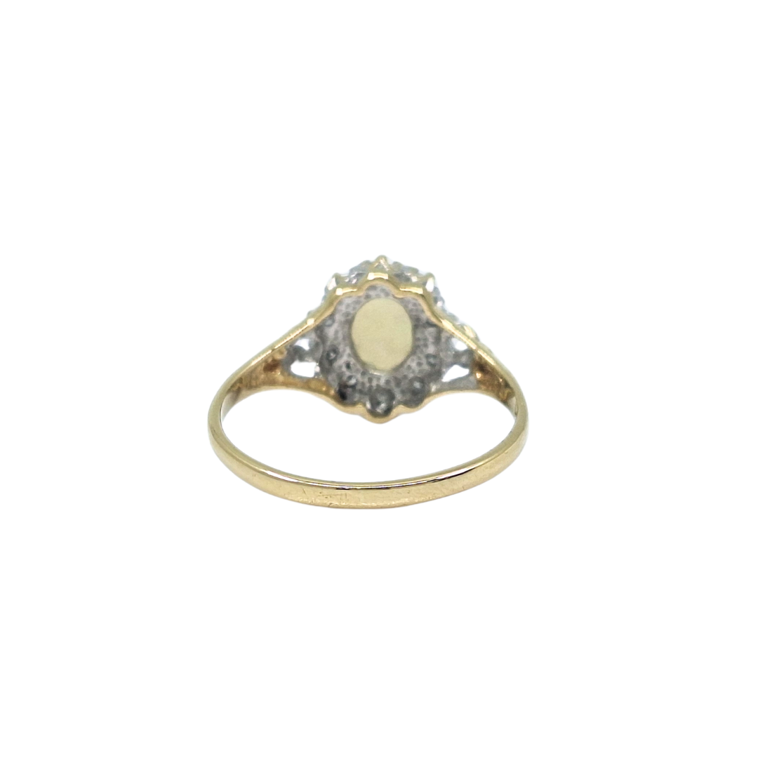 9ct Yellow Gold Opal & Diamond