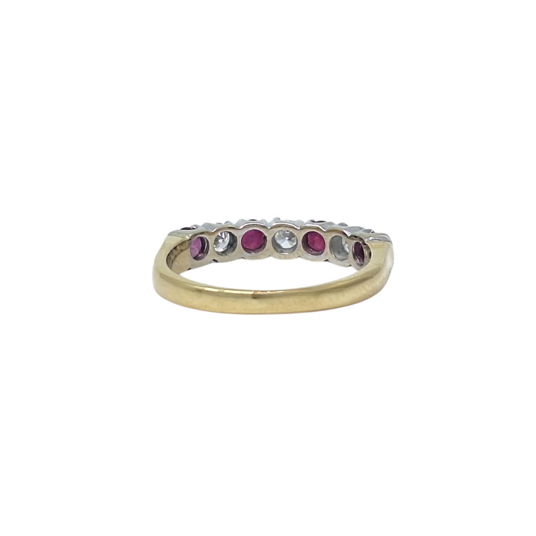 18ct Yellow Gold Ruby & Diamond Eternity Ring