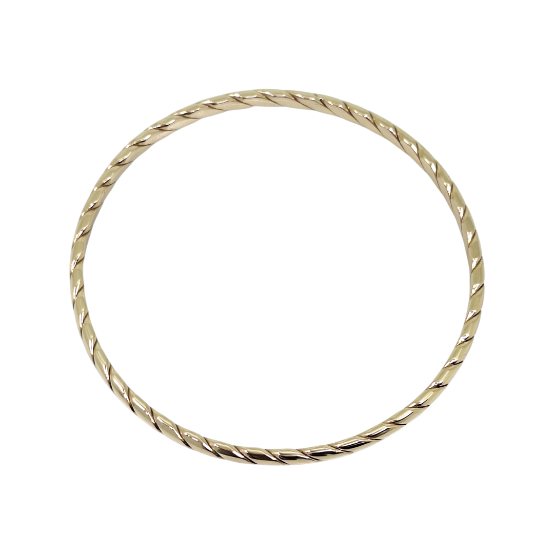 9ct Yellow Gold Twist Slave Bangle