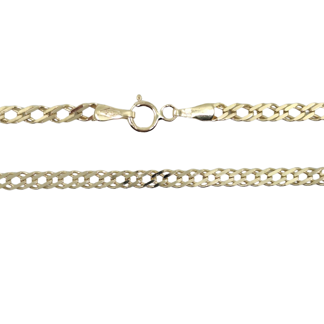 9ct Yellow Gold Fine Double Curb Chain 18"