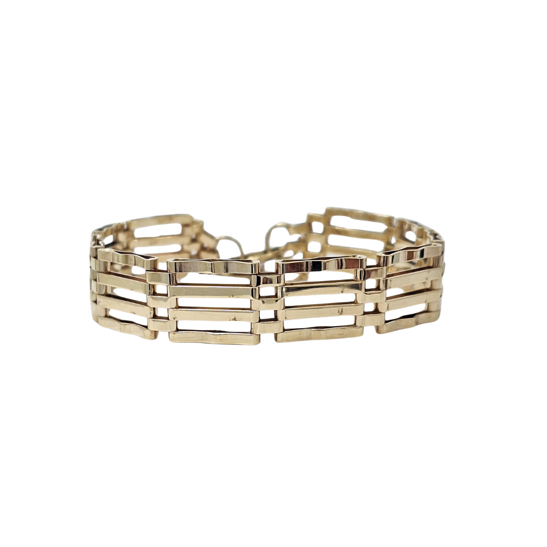 9ct Yellow Gold Gate Bracelet 7.5"