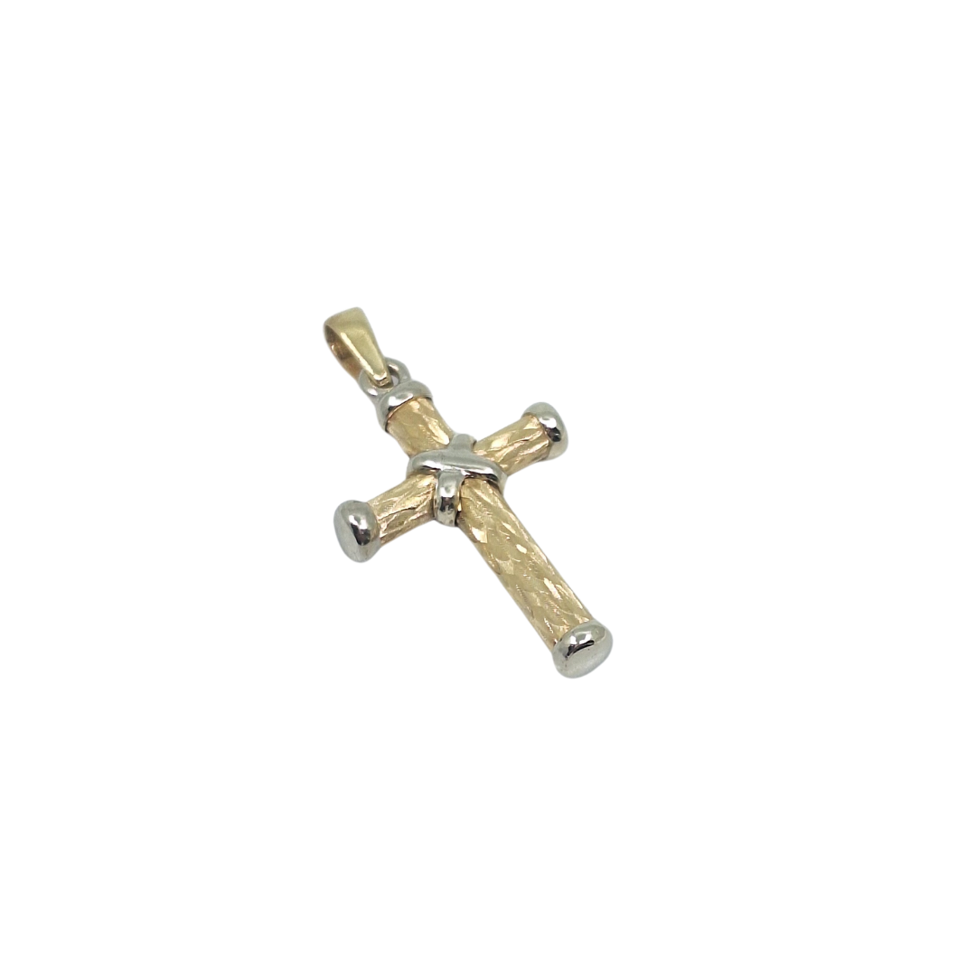 9ct Two Colour Gold Cross