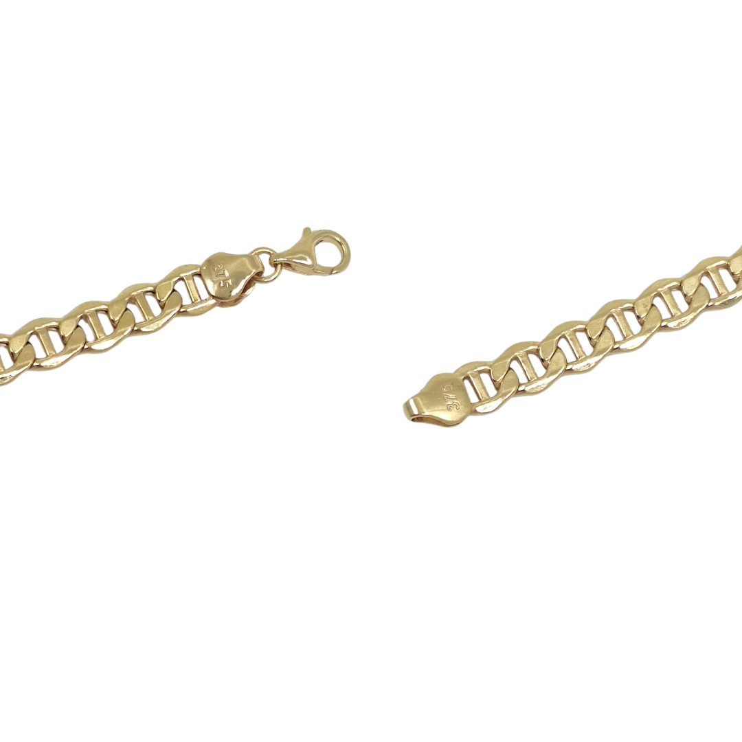 9ct Yellow Gold Ladies Anchor Bracelet 7.5"
