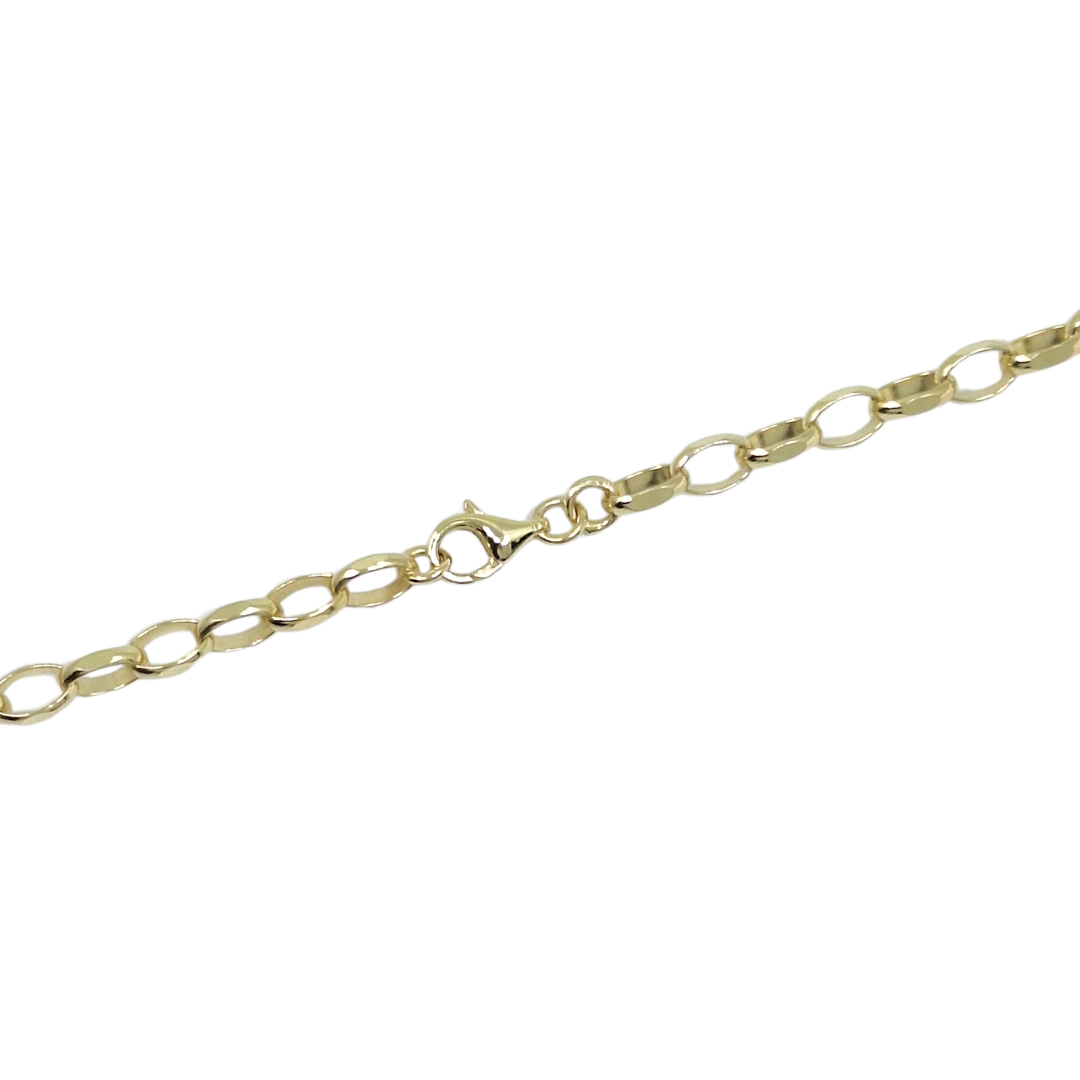 9ct Yellow Gold Plain Belcher Chain 20"