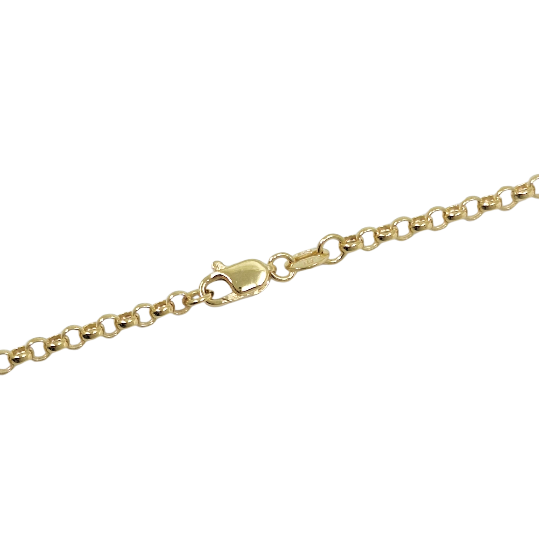 9ct Yellow Gold Plain Belcher Chain 22"