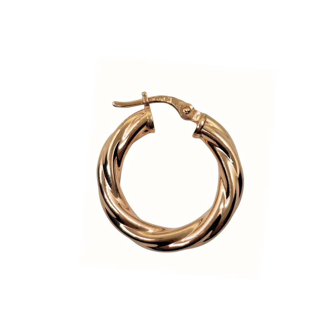 9ct Rose Gold Twist Creole Earrings