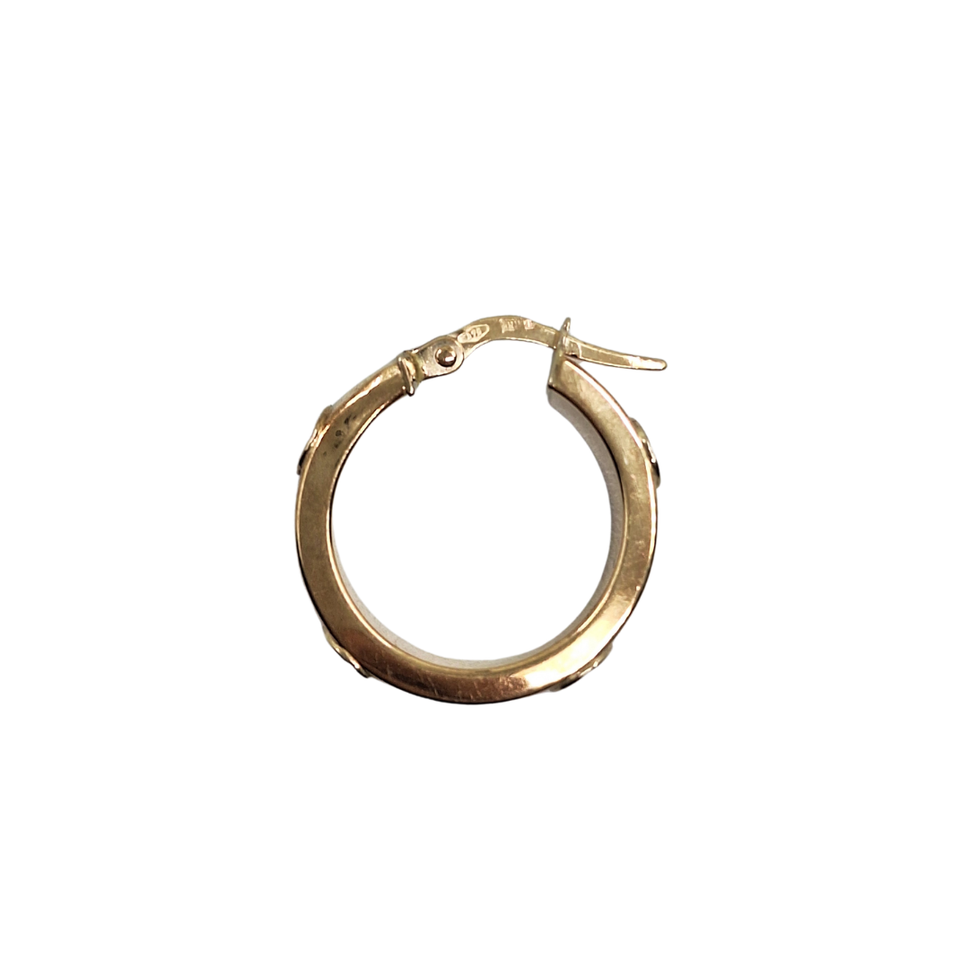 9ct 2 Colour Gold Screw Creole Earrings