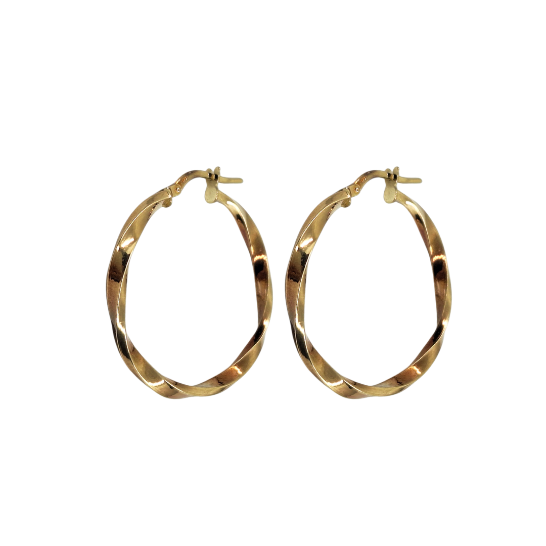 9ct Yellow Gold Twist Creole Earrings